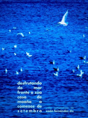 enjoying the sea in front of his house in moaña in early september